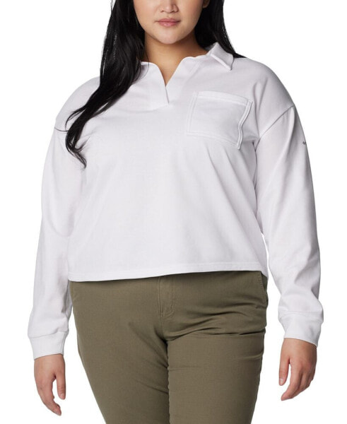 Plus Size Trek™ Collared Long-Sleeve Top, Created for Macy's