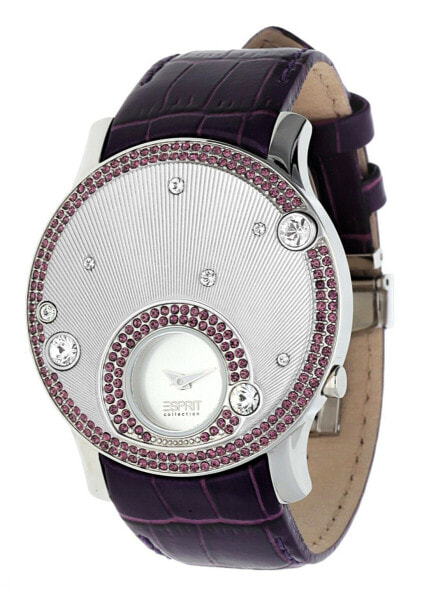 Esprit Collection Damen Uhr Galene Violett Quarz Leder Armband EL101632F05
