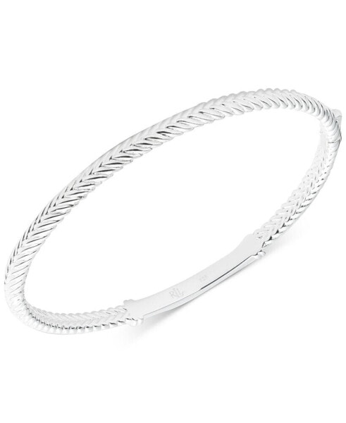 Logo Rope Bangle Bracelet in Sterling Silver