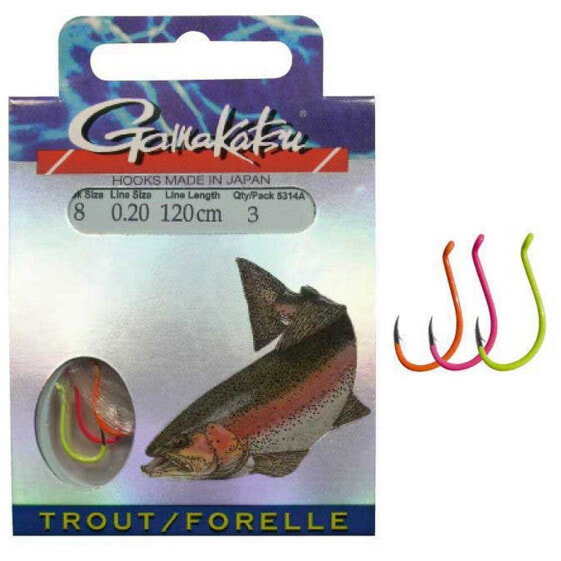 GAMAKATSU Booklet Trout Multi C Tied Hook 0.200 mm