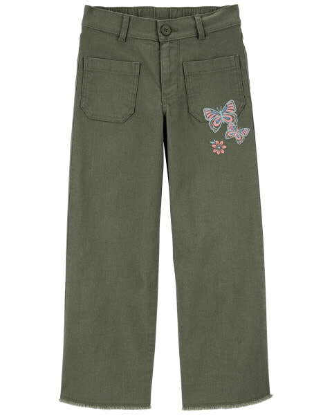 Kid Embroidered Butterfly Wid- Leg Pants 5