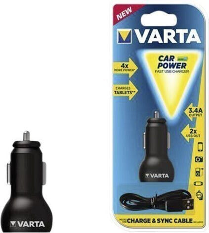 Автомобильное зарядное устройство VARTA 2x USB-A 2.4 A (57931101401)
