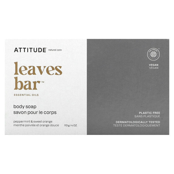 Leaves Bar, Body Bar Soap, Peppermint & Sweet Orange, 4 oz (113 g)