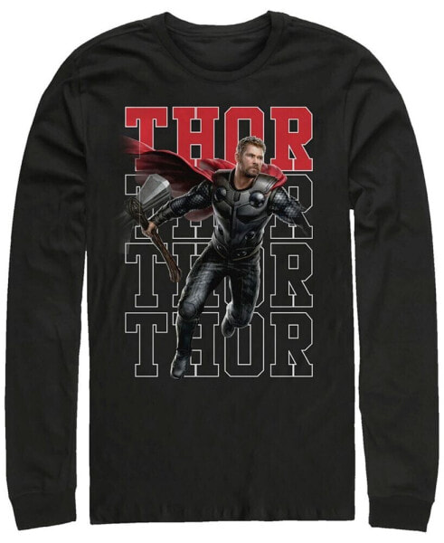 Marvel Men's Avengers Endgame Thor Action Pose, Long Sleeve T-shirt