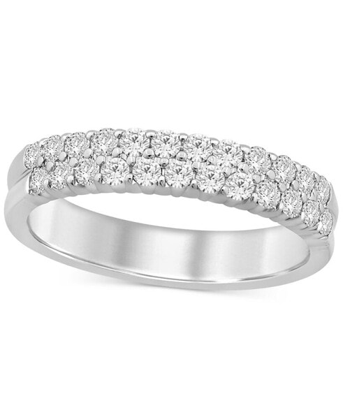 Diamond Double Row Band (1/2 ct. t.w.) in 14k White Gold