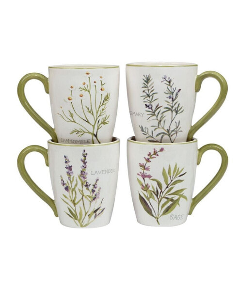 Fresh Herbs Mugs, Set of 4