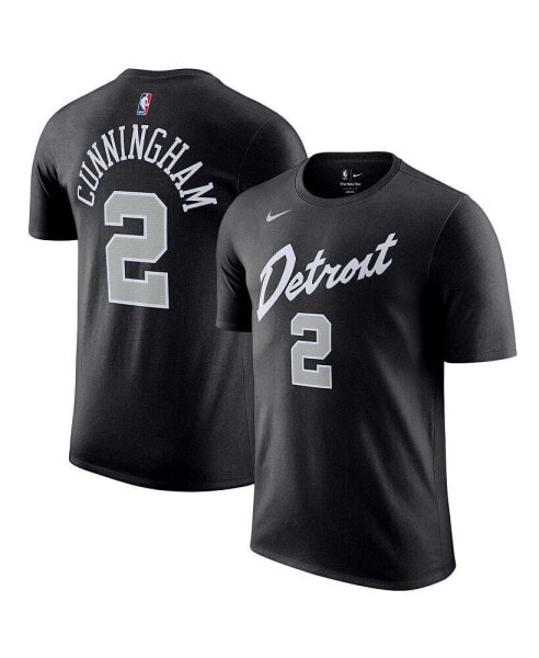 Men's Cade Cunningham Black Detroit Pistons 2023/24 City Edition Name and Number T-shirt