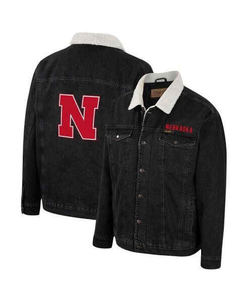 Men's x Wrangler Charcoal Nebraska Huskers Western Button-Up Denim Jacket