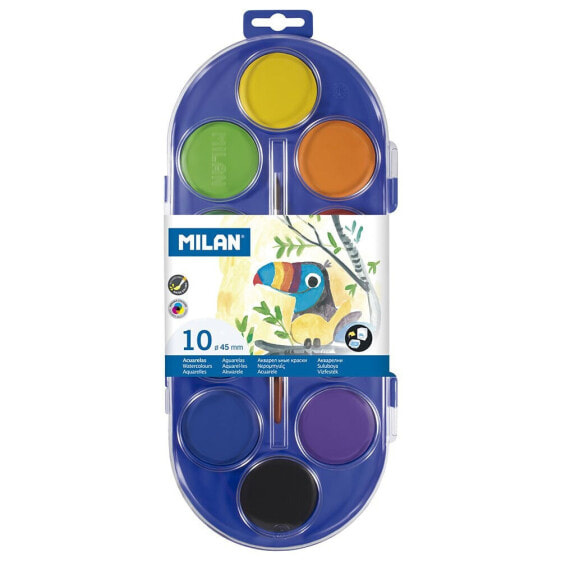 MILAN Set Of 10 Watercolour Tablets Ø 45 mm With Brush