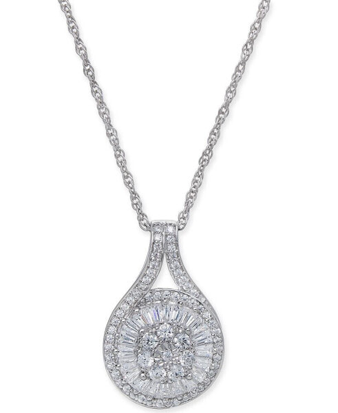 Macy's diamond Baguette Cluster Pendant Necklace (1/2 ct. t.w.)