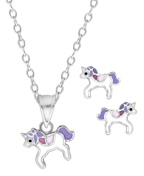 Серьги Rhona Sutton Purple Unicorn Pendant