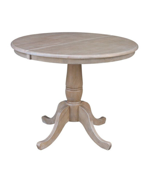 36" Round Top Pedestal Table with 12" Leaf