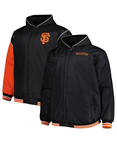 Куртка мужская с капюшоном на молнии JH Design San Francisco Giants черного цвета велюровая