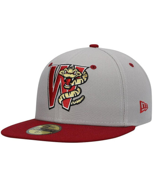 Men's Gray Wisconsin Timber Rattlers Authentic Collection Road 59FIFTY Fitted Hat