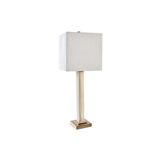 Декоративная настольная лампа DKD Home Decor Бежевый позолоченныйMETAлементныеКристалл 50 Вт 220 В 28 x 28 x 76 см