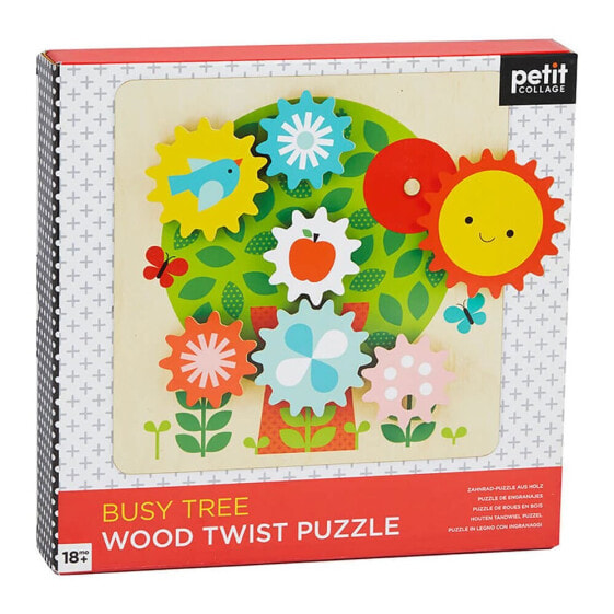 PETIT COLLAGE Wooden Twist Puzzle: Busy Tree