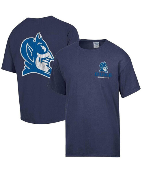 Men's Navy Distressed Duke Blue Devils Vintage-Like Logo T-Shirt