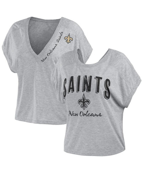 Women's Heather Gray New Orleans Saints Reversible T-Shirt