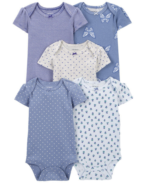 Baby 5-Pack Butterfly Short-Sleeve Bodysuits 18M