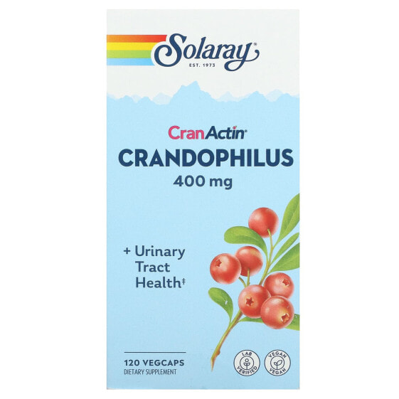 БАД для пищеварительной системы SOLARAY CranActin, Crandophilus, 400 мг, 120 вегикапс (200 мг в капсуле)