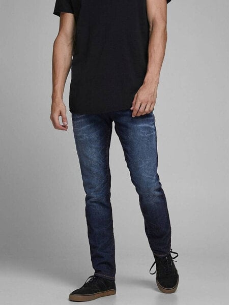 Jack & Jones Tim straight leg jeans in dark wash denim