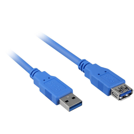 Sharkoon USB 3.0 M>F - 3 m - Male/Female - 5000 Mbit/s - Blue
