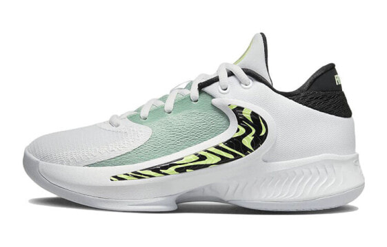 Кеды Nike Freak 4 "Barely Volt" Баскетбольные ГС Бело-Зеленые DQ0553-100