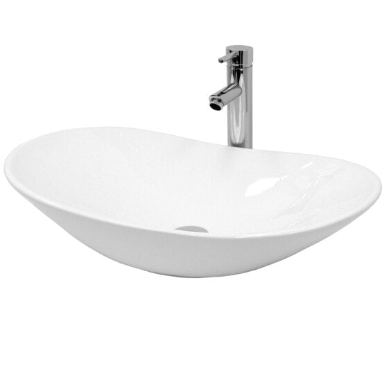 Waschbecken Ovalform 640x365x130 mm Weiß