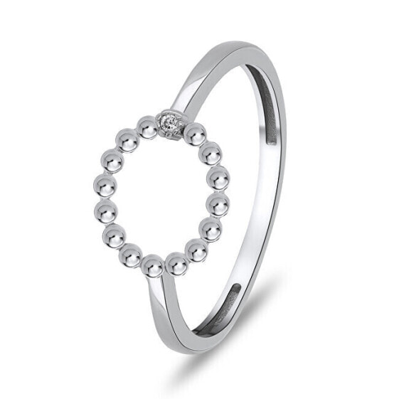 Modern women´s ring with clear zircon RI009W