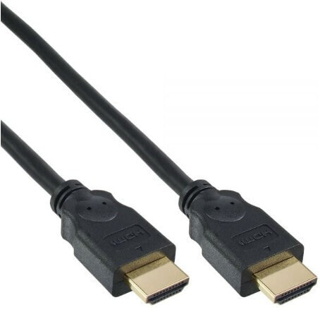 InLine HDMI cable - High Speed HDMI Cable - M/M - black - golden contacts - 0.5m