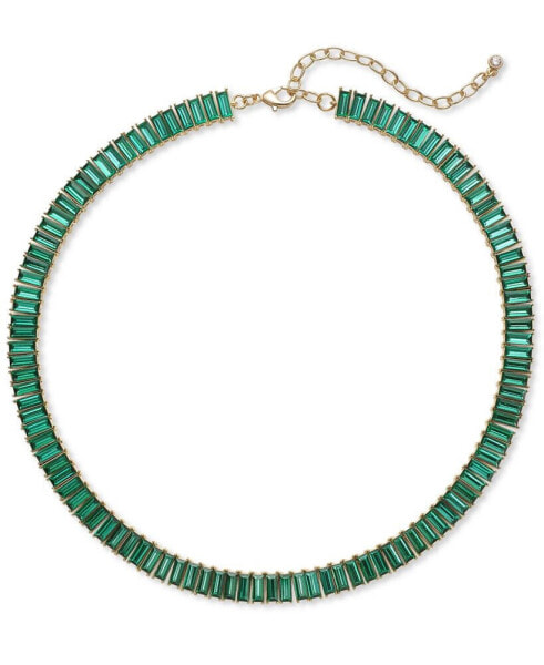 On 34th baguette Crystal All-Around Collar Tennis Necklace, 15" + 3" extender, Created for Macy's