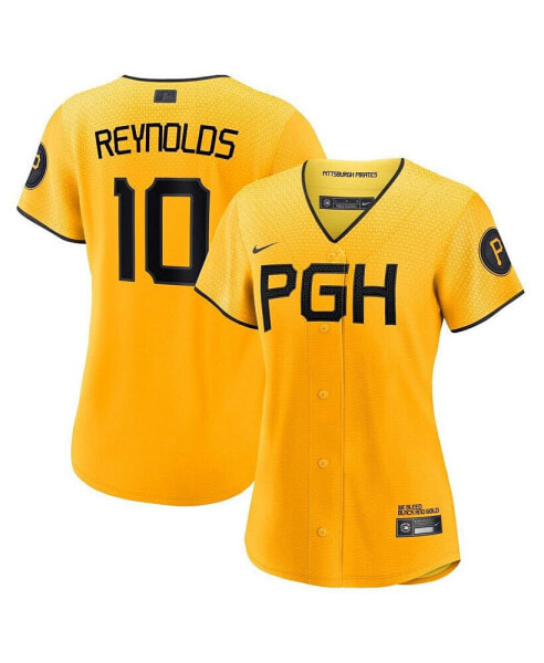 Футболка Nike женская Pittsburgh Pirates 2023 City Connect Replica Player Jersey Брайан Рейнольдс Gold.