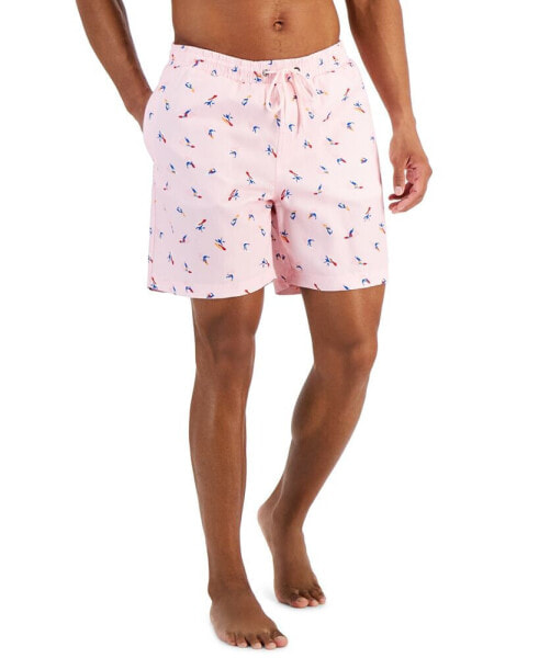 Men's Surfer Party Printed Quick-Dry 7" Swim Trunks, Created for Macy's