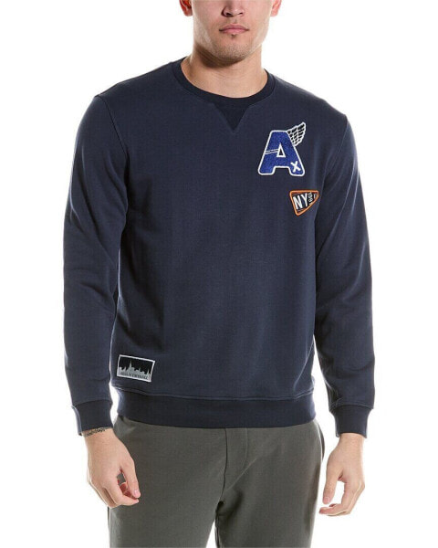 Armani Exchange Patch Crewneck Sweatshirt Men's Blue Xxl