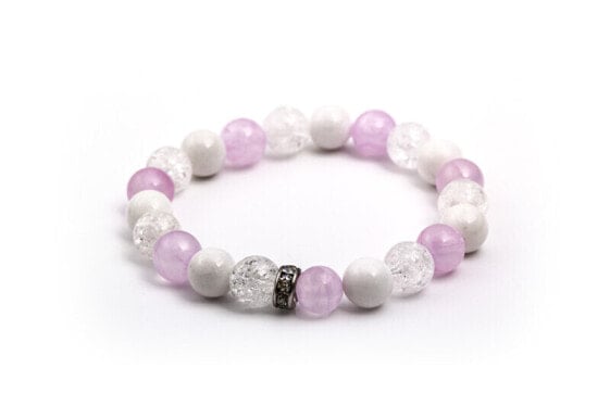 Jadeite and crystal bead bracelet MINK104 / 17