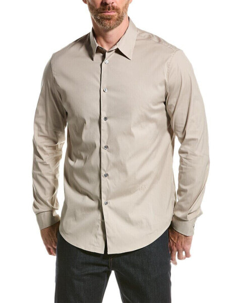 Frame Denim Stretch Poplin Shirt Men's Beige S