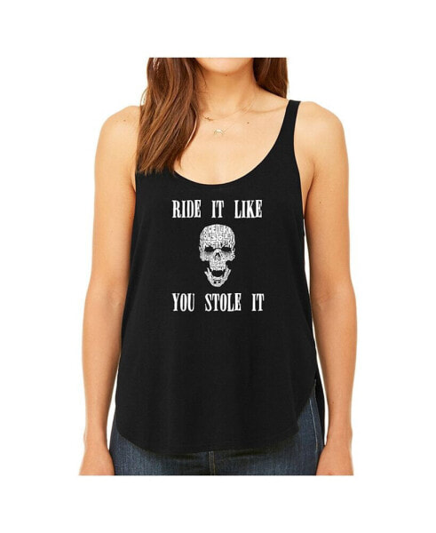 Women's Premium Word Art Flowy Tank Top- Ride It Like You Stole It