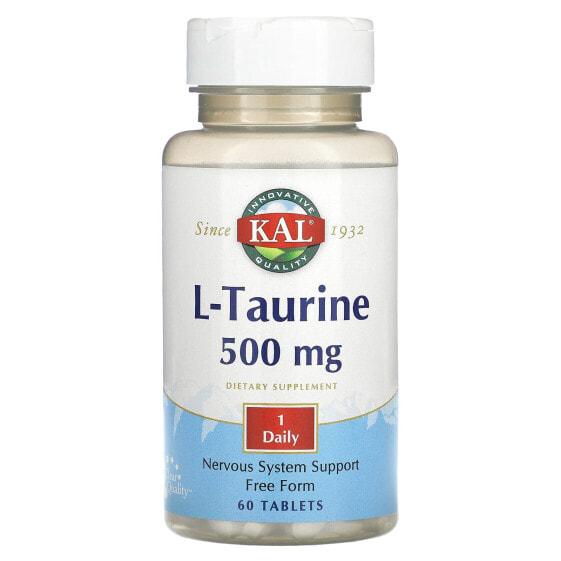 Аминокислоты KAL L-Таурин, 500 мг, 60 таблеток