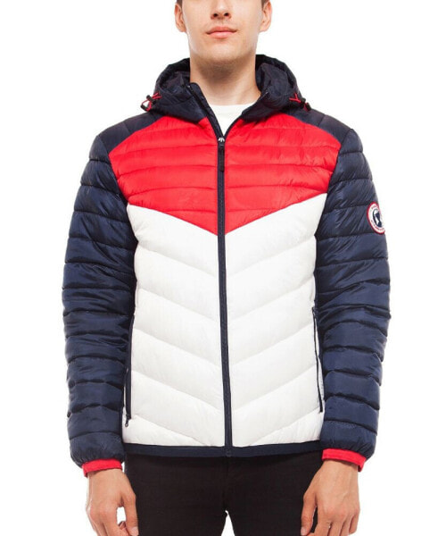 Men's Light Weight Quilted Hooded Puffer Jacket Coat