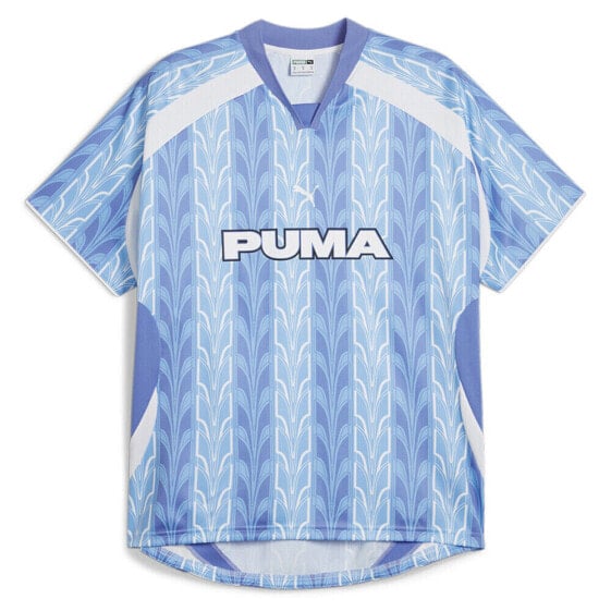 Puma Football Graphic Print 34 Sleeve Jersey Mens Blue Casual Tops 62788518