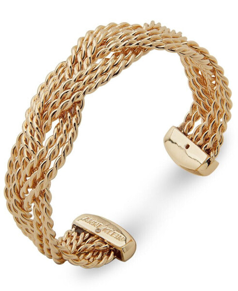 Gold-Tone Roped Braided Cuff Bracelet