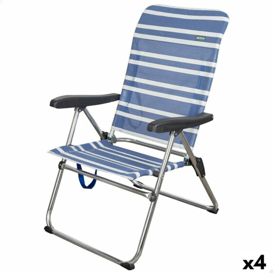 Пляжный стул Aktive Mykonos Синий 47 x 93 x 63 cm (4 штук)