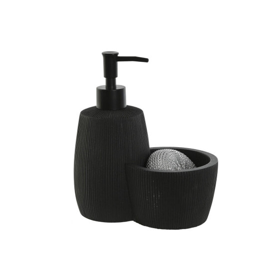 Дозатор мыла для дома Home ESPRIT Чёрный Смола ABS 15 x 8,7 x 18,5 cm