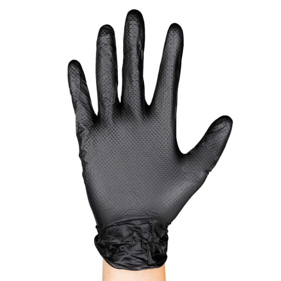 JBM Black disposable nitrile gloves 7.0mil diamond texture 100 units