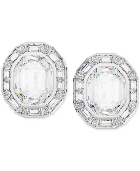 Mesmera Silver-Tone Crystal Clip Earrings