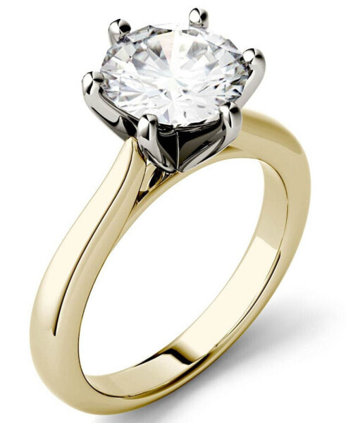 Moissanite Solitaire Engagement Ring 1-9/10 ct. t.w. Diamond Equivalent in 14k White, Yellow or Rose Gold