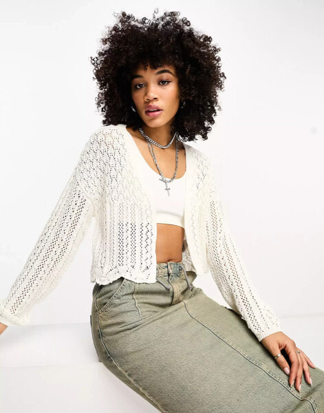 ONLY crochet cardigan in white