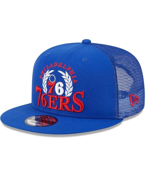 Men's Royal Philadelphia 76ers Bold Laurels 9FIFTY Snapback Hat