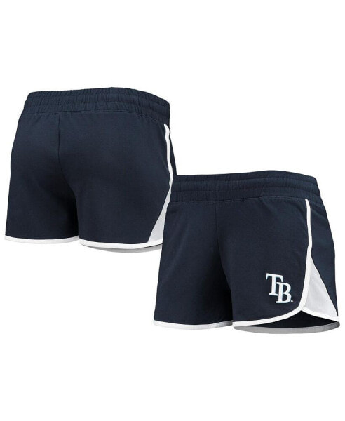 Women's Navy Tampa Bay Rays Stretch French Terry Shorts