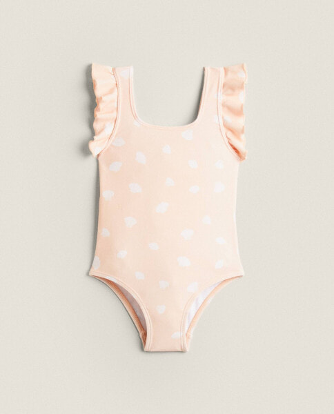 Children's ruffled seashell beach swimsuit